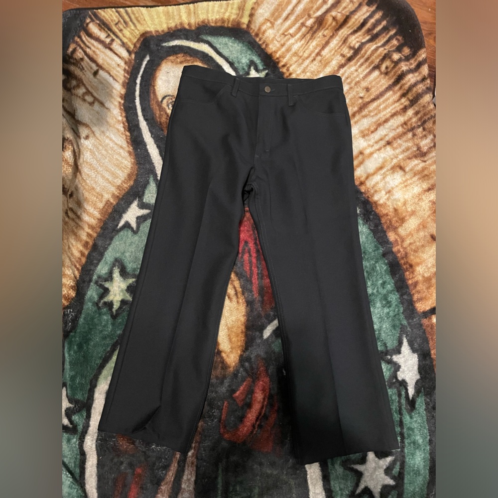 Men’s 100% Polyester Old Scoop Style Boot Cut Wrangler Pants.